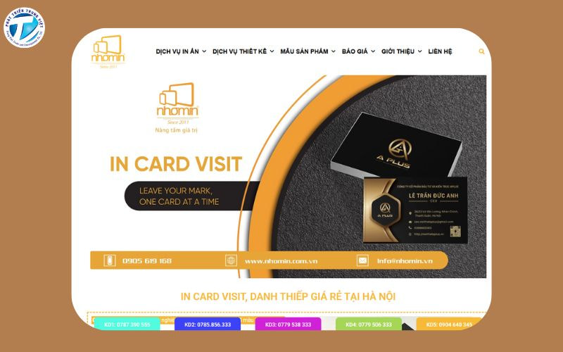 Nhóm In - Xưởng in card visit giá rẻ tại Hà Nội